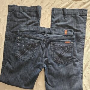 7 For All Mankind Dark Blue Boot Cut Jeans